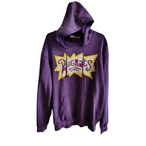 Nickelodeon Rugrats‎ Graphic Purple Pullover Hoodie Size Large